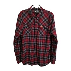 Outback Trading Co. Shirt Men XXL Red Plaid Arlo Performance Western Convertible